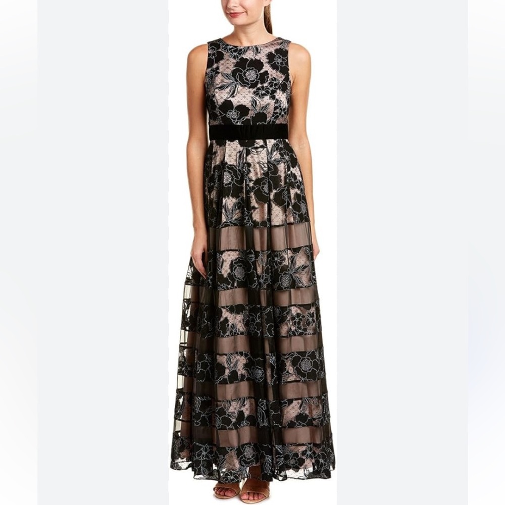 Eliza J Floral Lace Maxi Dress Ball Gown Size 14 NEW Wedding Guest Party Event